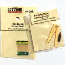 dollhouse miniature Cottage Industries Sandpaper and Folding Rule w/ Shop Pencil - £7.18 GBP