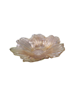 Vintage Amber Marigold Candy Nut Dish Scalloped Edges Leaf 8.5&quot; Diameter - £15.78 GBP
