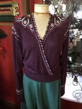 JoAnn Bryant Exclusive Designs- Long Sleeve Sweater With Lots Of Color - £19.74 GBP