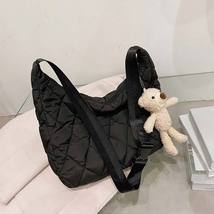 Fashion Padded Nylon Woman Shoulder Bag Space Pad Down Cotton Shopper Crossbody  - £21.26 GBP