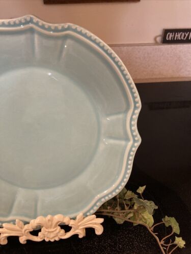 PRIMAGERA DINNER PLATE TURQUOISE SCALLOP 10.5&quot; - $9.65