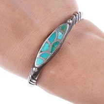 5.75&quot; c1940&#39;s Zuni Turquoise channel inlay bracelet - £273.09 GBP