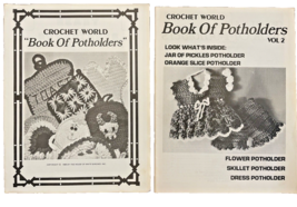 Pattern Books Crochet World Vol 1 & Vol 2 Book of Potholders 1980s Vtg - $15.76