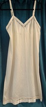 VTG Lorraine 100% Antron III Nylon Full Slip Beige Size 36 Tall Lace Trim - $7.52