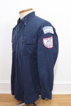 Vtg 70s Elbeco 46&quot; Chest Bromley Softball Umpire Patch Blue Uniform Shirt - £23.15 GBP