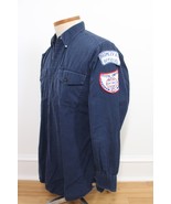 Vtg 70s Elbeco 46&quot; Chest Bromley Softball Umpire Patch Blue Uniform Shirt - £23.15 GBP