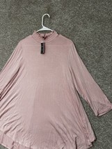 Lane Bryant Our Swing Collection Smock Neck Tunic Hi Low 3/4 Sleeve Top Sz 10/12 - £21.91 GBP