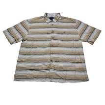 Trust Shirt Mens 2XL Brown Multicolor Striped Polo Short Sleeves Casual ... - £14.64 GBP