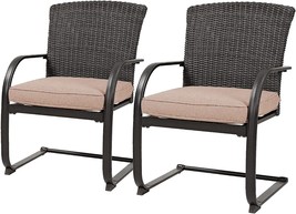 Grand Patio 2 PC Dining Wicker Chair Set,Outdoor Conversation Set,Steel Frame - £187.04 GBP