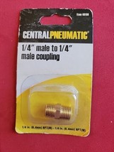 1/4” Male Flare to 1/4” Male Brass Coupling Central Pneumatic NEW - £8.64 GBP