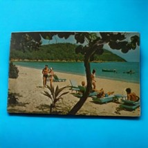 St Thomas Postcard Virgin Islands Vintage 60s People On Beach Beachcomber Hotel - £7.73 GBP