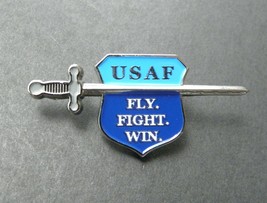 Air Force Fly Fight Win Sword Veteran USAF Shield Lapel Pin Badge 1.6 x 3/4 inch - £4.57 GBP