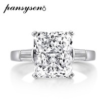 100% 925 Sterling Silver 10x12MM Simulated Moissanite Diamond Engagement Ring fo - £59.32 GBP