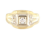 Diamond Men&#39;s Signet Ring 12kt Yellow Gold 324902 - £440.20 GBP