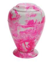 Large 235 Cubic Inch Georgian Vase Carnation Pink Cultured Marble Cremation Urn - £217.02 GBP