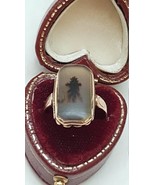 Antique Victorian Natural  Agate 10K Gold  Ring, 1880s - £360.58 GBP