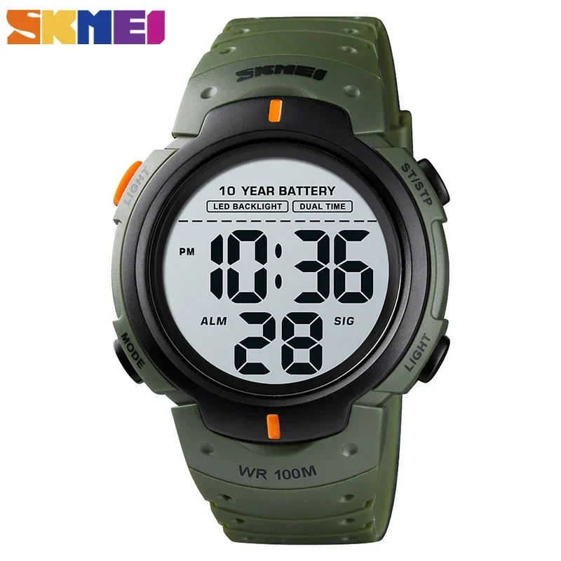 1560 Men 2 Time 10 Year Battery Alarm Clock reloj hombre Sport Fitness W... - $22.67