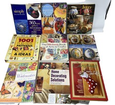 Lot Of 9 DYI decorating, painting, cooking, Christmas, hard and soft cover books - £19.45 GBP