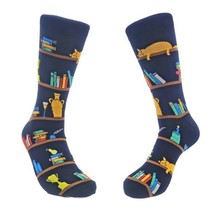 Cat Resting on a Bookshelf Socks (Adult Large) - £6.57 GBP