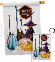 Broom Stop Flags Set Halloween 28 X40 Double-Sided House Banner - £39.93 GBP