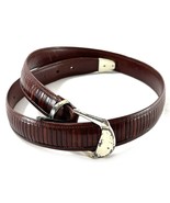 Cale Men’s Leather Belt 32 | Brown Textured Strap Silver Buckle | Made i... - $29.95