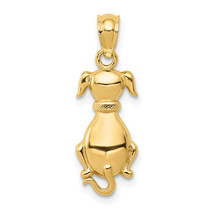 14k Polished Sitting Dog Pendant K6120 - $107.20