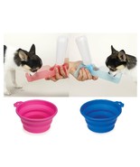 Small Dog Travel Set Portable Handi Drink Water Bottle &amp; Food Bowl  Choo... - $333.48 MXN