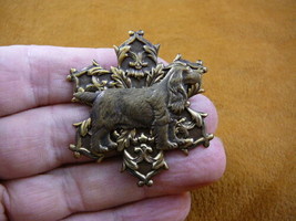 (b-dog-24) Cocker Spaniel breed puppy star scrolled brass pin pendant do... - $17.75