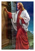 JESUS CHRIST SHEPHARD STANDS KNOCKING ON DOOR CHRISTIAN 4X6 PHOTO - £6.26 GBP