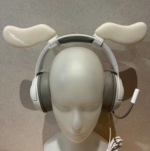 White dog ears for Headphones / Headset for game fun streaming anime cos... - $14.00