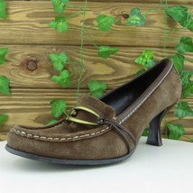 Franco Sarto Women Pump Heel Shoes  Brown Leather Size 9 Medium (B, M) - £13.49 GBP
