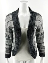 Maurices Womens Cardigan Sweater Size Large Navy Blue White Open Knit Open Front - £15.63 GBP