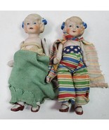 Antique Pudgy Tummy Girl Boy Dolls Set 5.5 Inch Jointed Bisque - €42,05 EUR