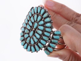 6&quot; Navajo sterling and turquoise cluster bracelet - £312.52 GBP