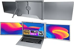 Dual Portable Monitor For Laptop, 14&#39;&#39; Fhd 1080P Triple Laptop Screen Ex... - $463.99