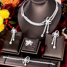 New Trendy Bowknots Indian Jewelry Sets For Women Wedding Party Zircon CZ Africa - £163.94 GBP