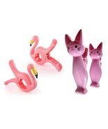 C&amp;H Solutions 2 Set (4 Ct) Pink Cat/Pink Flamingo Beach Towel Clips Jumb... - $234.83 MXN