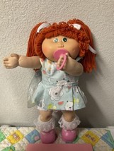Vintage Cabbage Patch Kid Girl With Pacifier HM#6 Red Hair Green Eyes P Factory  - £177.22 GBP