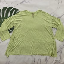 Comfy USA Womens Tunic Top Size S Yellow Green Stripe Long Sleeve Lightweight - £21.78 GBP