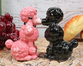 Black And Pink Chien Canne Poodles Salt And Pepper Shakers Ceramic Figur... - €15,55 EUR