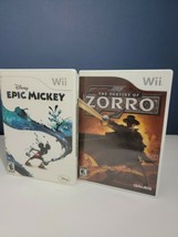 Lot of 2 THE DESTINY OF ZORRO (2009) Wii &amp; Disney Epic Mickey Complete tested - £11.18 GBP