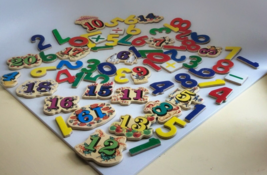 Lot of 68 Vintage Refrigerator Number Math Magnets Educational Toy - £15.72 GBP