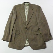 Vtg 90s Haggar 42L Brown Woven Tweed Wool Mens Blazer Sport Coat Jacket - $49.99