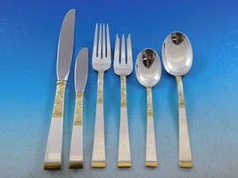 Golden Scroll by Gorham Sterling Silver Flatware Set Place size Service 57 Pcs - £3,441.43 GBP