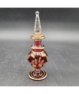 Amethyst Purple Gold Trim Egyptian Style Handblown Painted Glass Perfume... - £11.67 GBP