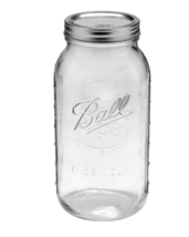 Ball 64 Oz. Glass Mason Jar with Lid and Band - Wide Mouth - £8.61 GBP