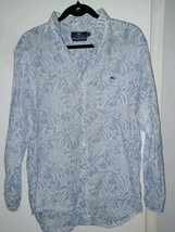 VINEYARD VINES Shirt Men&#39;s Medium Blue Palm Print Button Down Classic Fi... - $24.99