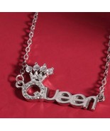 Sterling Silver 925 &quot;QUEEN&quot; Necklace For Wife or Girlfriend A Perfect Gift  - £31.44 GBP