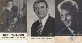 Burt Weedon Joe Brown Ronnie Hilton 3x Poor Hand Signed Photo s - £5.59 GBP