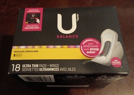 U by Kotex Balance Ultra Thin Pads with Wings Regular Absorbency 18 Ct.(... - $14.81